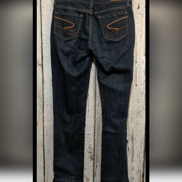 seven 7 Size 30 Slim‎ Jeans dark wash denim blue pants Casual SKinny Leg EUC - Picture 3 of 6